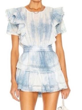 LoveShackFancy Blue Ruffle Dress